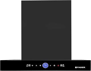 Faber 60 cm 1500 m³/hr Autoclean Kitchen Chimney (HOOD DAZZLE BLDC FL HC BK 60, Filterless technology, Touch & Gesture with Remote control, Black)