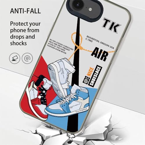Cairiocoin Sports Shoes & Snake Case Compatible with iPhone 16e/17e Case for Boys, Aesthetic Brand Sneakers Cool Off Sign White Pattern Non-Slip Protective Phone Cover by Cairiocoin - Used condition - Image 3