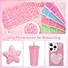 16000 Pcs Resin Rhinestones for Crafting, Flatback Light Pink Gems Jelly Rhinestones, Mixed Sizes Pink Bedazzling Crystal with Pickup Tool for DIY Crafts Clothing Tumblers Mugs Shoes Fabric Nail Art