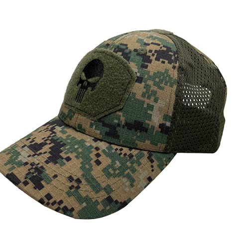 Gorras de red de béisbol de camuflaje al aire libre para fanáticos militares, gorras de camuflaje táctico de fuerzas especiales, gorras de velcro con sombra de calavera