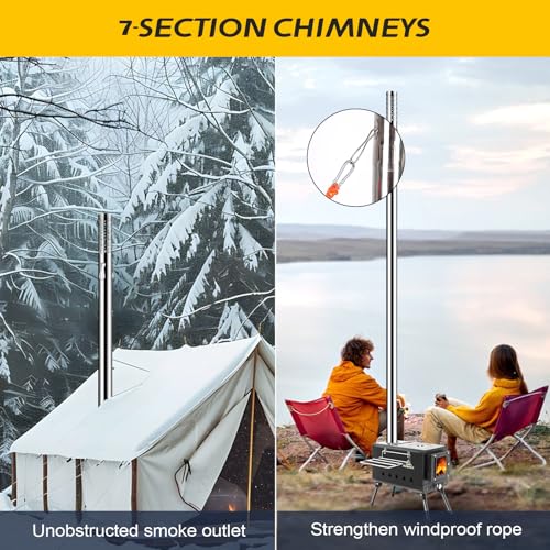 Kungka Black Wood Burning Tent Stove