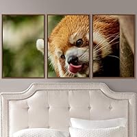 3 Piece Framed Canvas Wall Art Firefox Rustic Urban Canvas Prints Home Artwork Decoration for Living Room,Bedroom - 16