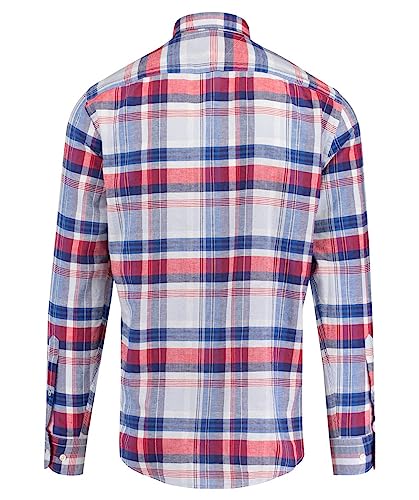 Tommy Hilfiger Shane CHK NF1 Camisa, Azul (Nautical Blue/Mars Red/Multi), 39 cm (Talla del Fabricante: Medium) para Hombre