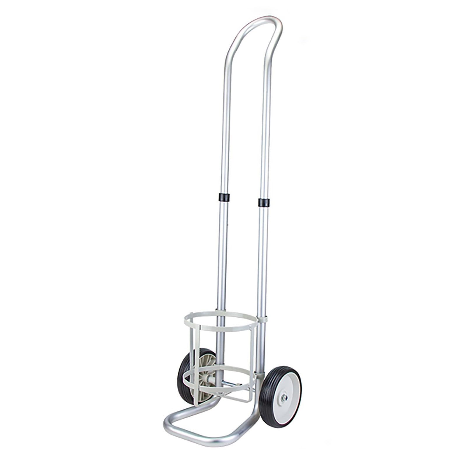 HADECOLL Oxygen Cylinder Rack 2 Wheels Oxygen Storage Rack Cart, Aluminum Alloy Gas Cylinder Holder for Laboratory Home, Adjustable Height Rolling Oxygen Tank Dolly,Diameter 15.8cm(6 1/4