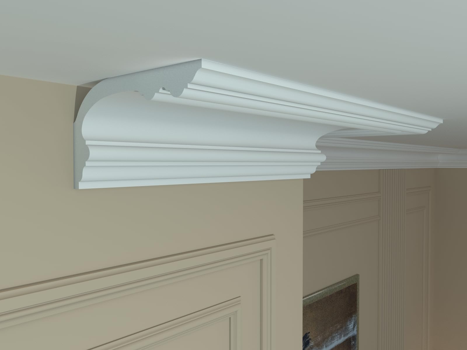Polystyrene Coving ST-24 COVING XPS Lighting Lightweight Moulding, Wall/Ceiling Cornice, Home Decor, Quality Product, 170mm x 100mm x 2 Meters Long
