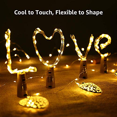 Lihiton Wine Bottles String Lights,6 Packs Micro Artificial Cork Copper Wire Starry Fairy Lights, Battery Operated Lights For Bedroom, Parties, Wedding, Decoration(6 Packs 2M/7.2Ft Warm White) #TOP2