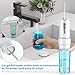 Water Dental Flosser for Teeth Cleaning and Flossing with Travel Size Case – Rechargeable Oral Irrigator, KOOVON Portable Water Flosser for Adults, IPX7 Waterproof, 5 Jet Tips & 4 Modes, Blue