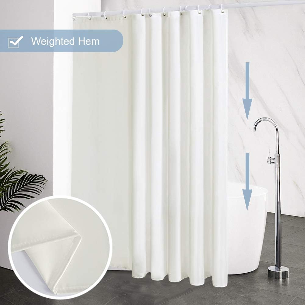Furlinic Shower Curtain 78x78 Polyester Bath Teal Water Resistant Curtains Anti Mould 200cm Drop Weighted and Extra Wide for Bathtub in Wet Room Bathroom - Image 5