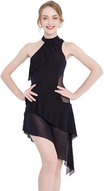 ROYAL SMEELA Latin Dance Dress Ballroom Dress Tango Outfit for Women Sexy Halter Neck Dance Costume