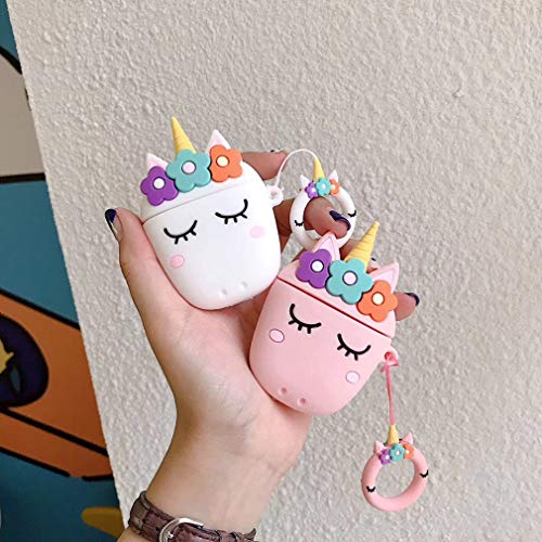 Airpods 1&2 Case,Cute 3D Elegant Unicorn Soft Silicone Airpod Funny Cover,Kawaii Fun Cool Keychain Design Skin,Fashion Cartoon Designer Cases For Girls Kids Teens Boys For Airpods #TOP1