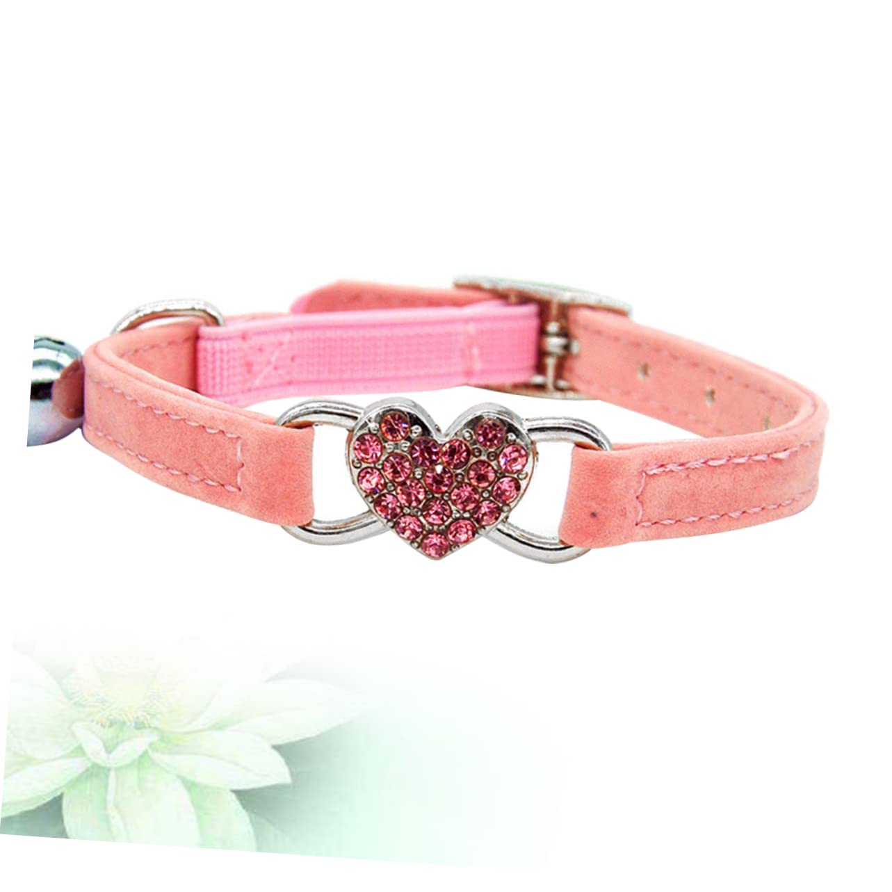 BESPORTBLE Lot De 2 Colliers Réglables pour Chat avec Strass Et Clochette en Forme De Cœur Tendance pour Chats Et Chatons
