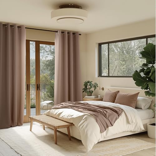 Image of NICETOWN Room Darkening Draperies Curtains Panels, 2 Panels Cappuccino W52 x L90