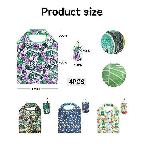 GVSAVY 4pcs Collapsible Shopping Bags, Reusable Tote Bags, Portable Shopping Bags, Waterproof Gift Bags - Image 2