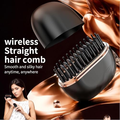 Mini plancha de cabello portátil recargable rosa miniatura 2
