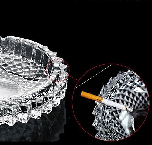 jenifer2015 Crystal Cut Glass Round Ashtray Ash Tray7.67" / Large Ashtray Smoke Collectible Tribal Decoration - Image 3