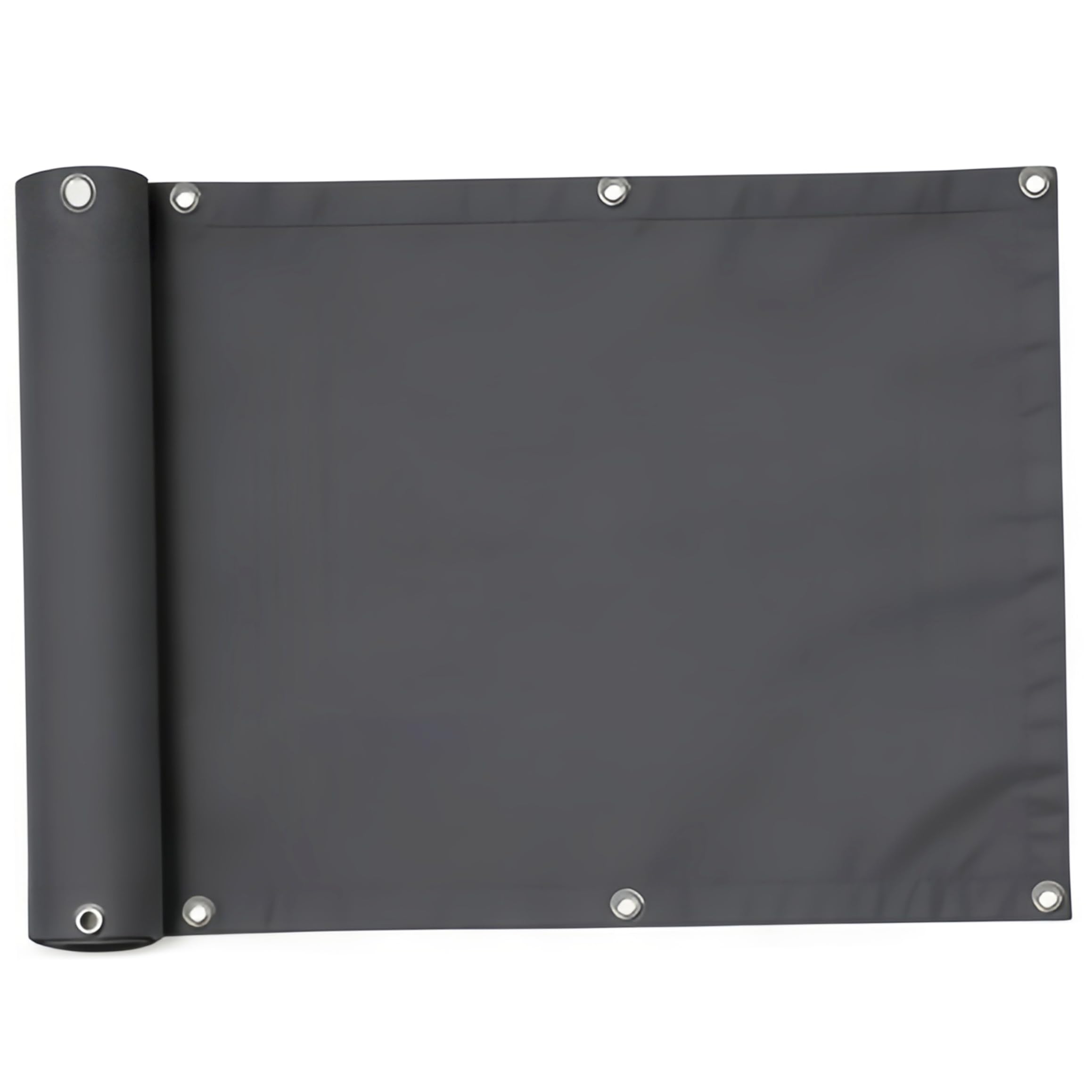 Écran de confidentialité 2x5m gris foncé en toile pare-soleil résistante pour clôture de patio