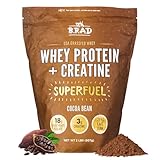 B.rad Superfuel - Grass Fed Whey Protein Isolate Boosted with Creatine | Farm-Fresh, Easy-to-Digest, Clean Ingredients | 2 Pounds | 100% USA Sourced | Cocoa Bean (Chocolate)