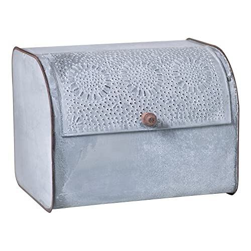 Irvin's Tinware, K18-47WZ, Bread Box in Weathered Zinc, Rustic Country Kitchen Decor