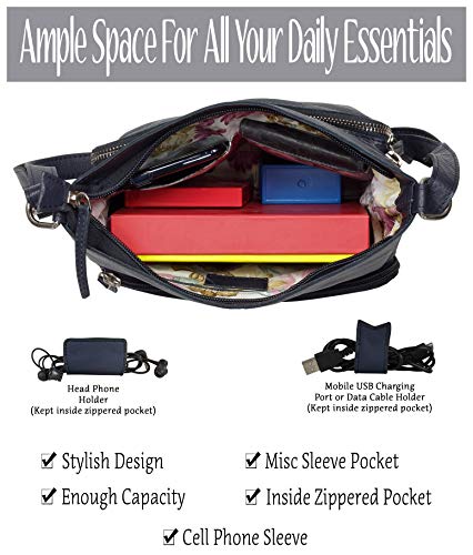 Image of Genuine Leather Crossbody Purse and Handbags - Crossover Bag Over the Shoulder Women | Genuine Leather