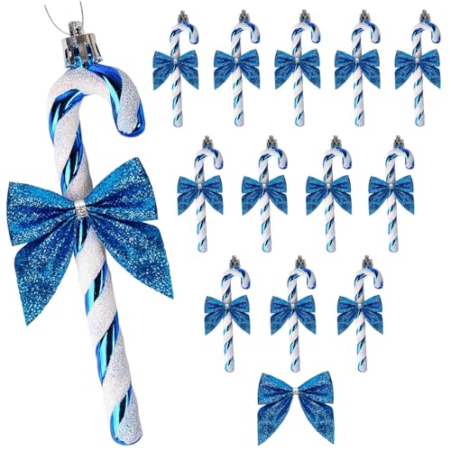 HERZWILD 24pcs Zuckerstangen für den Weihnachtsbaum deko blau...