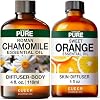 Roman Chamomile Essential Oil for Relaxation Diffuser & Sweet Orange Essential Oil for Diffuser & Skin - Aromatherapy Grade Essential Oils Set - 2x4 fl oz - Kukka