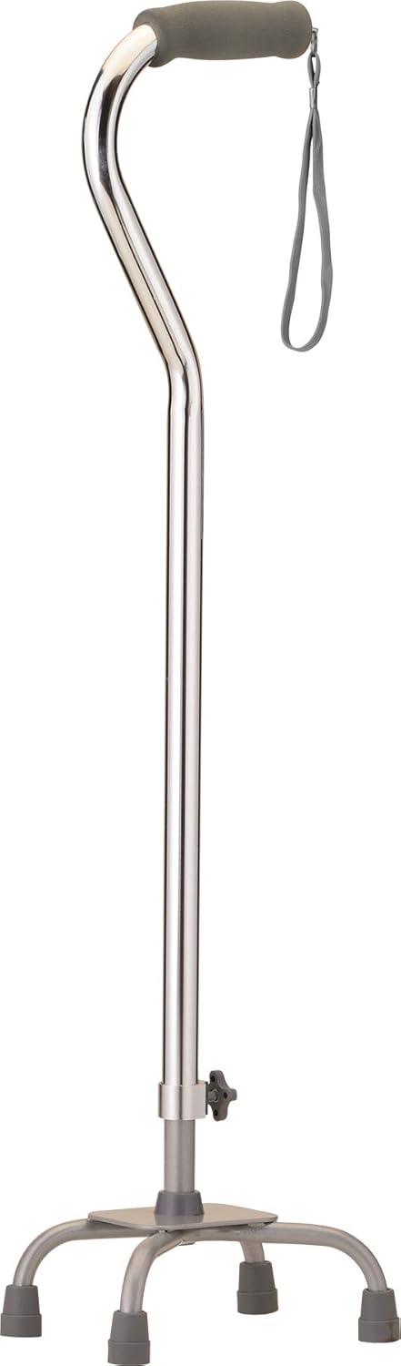 NOVA Medical Heavy Duty Quad Cane with Small Base, Silver