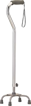 NOVA Medical Products Heavy Duty Quad Cane with Large Base, Black, 4.5 Pound (5710BK)