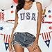 BINLANHANAT Women Retro USA Tank Top : 4th of July Shirts American Flag Sleeveless T Shirt Patriotic Racerback Vest Top