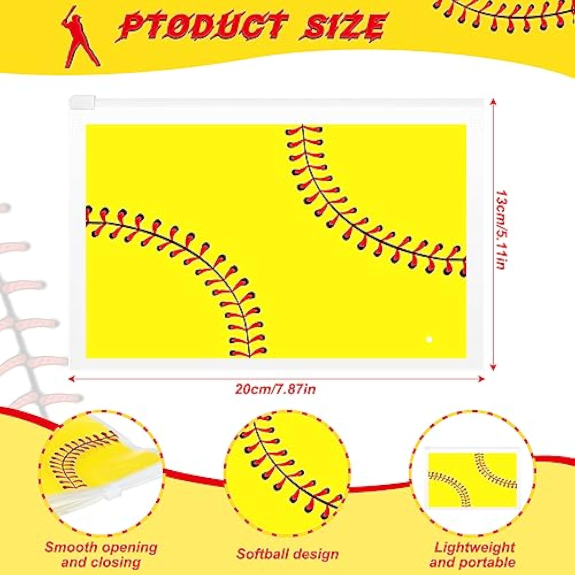 50 Pcs Softball Makeup Bag Bulk EVA Waterproof
