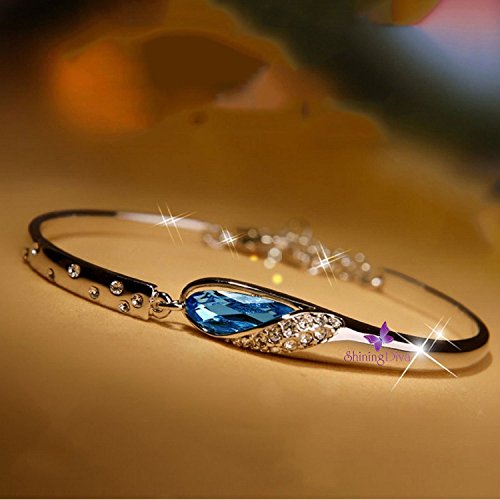 Image of Shining Diva Stylish Platinum Plated Austrian Crystal Bracelets for Girls