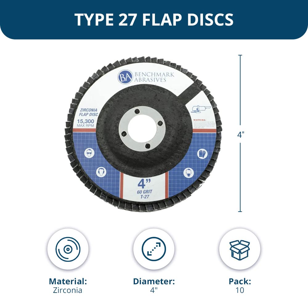 Benchmark Abrasive Flap Discs - Rust Removal & Deburring -4