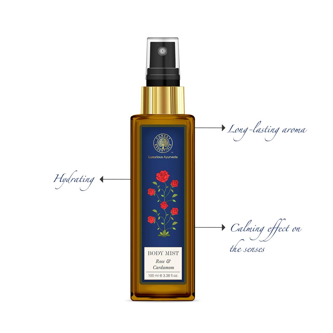 【最高級】Forest Essentials  スプレー【アーユルヴェーダ】 Amazon.com : Forest Essentials Rose and Cardamom Body Mist, 100ml