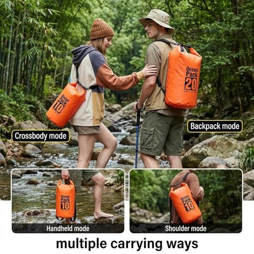 Image of Floating Waterproof Dry Bag for Kayaking Boating Paddle Boarding | 5L /10L /15L /20L /30L Lightweight Small Waterproof Keeps Gear Dry And Afloat For Hiking Camping Beach With Roll Top