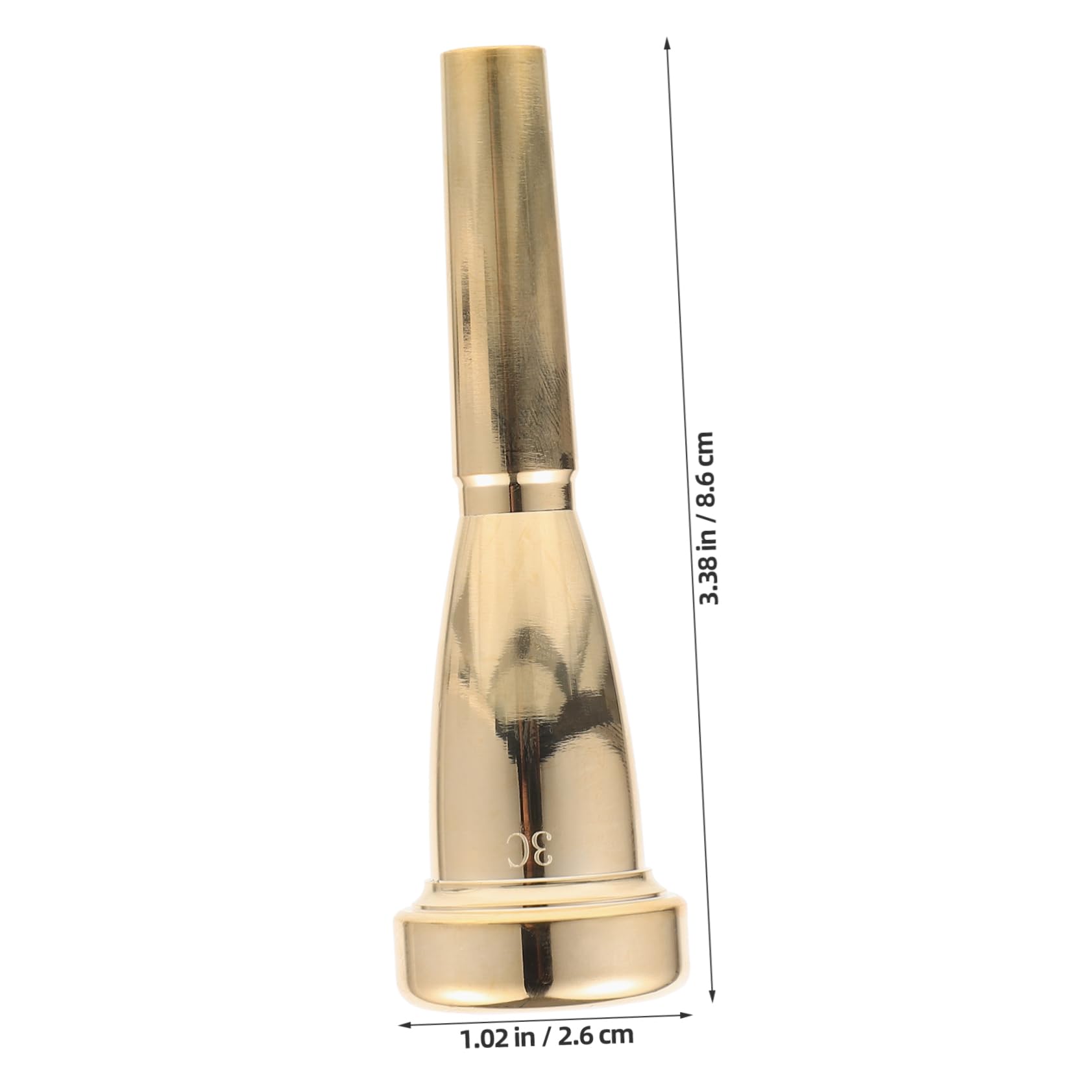 HANABASS Trumpet Mouthpiece Replacement Metal Trumpet Accessory 3c Gold Silver Easy Install Store