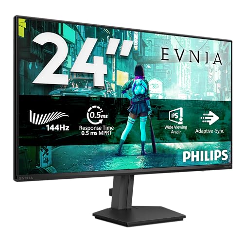 Philips Evnia 24M2N3200NF - 24 Zoll Full HD Gaming Monitor, 144 Hz, 1 ms MPRT, FreeSync, G-Sync comp. (1920x1080, HDMI 2.0, DisplayPort 1.4) schwarz