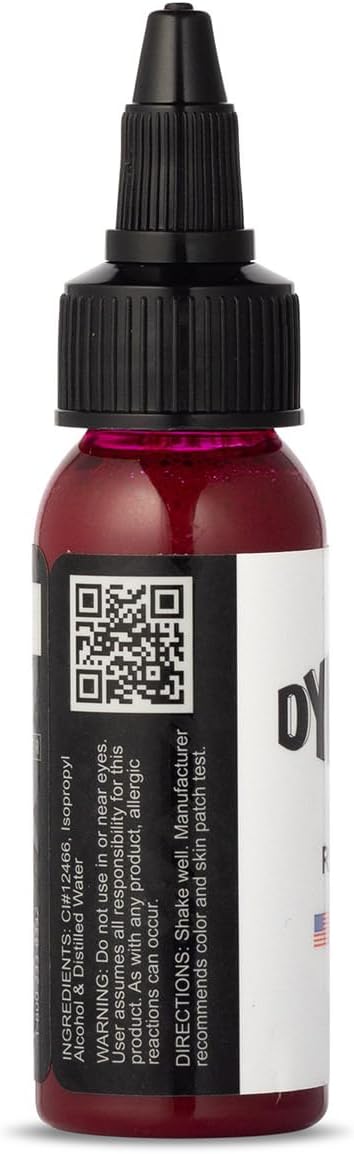 Dynamic Color Wine Red Tattoo Ink, Made in USA Since 1990, 1 oz | Sterilized and lot-numbered for full traceability; established American brand trusted by artists worldwide