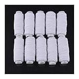 FENCHUN Set de Hilo elástico 10Roll / Set Máquina de Coser Industrial Hilo Barato Hilo elástico para Pulseras Accesorio de Bricolaje (Color : White)