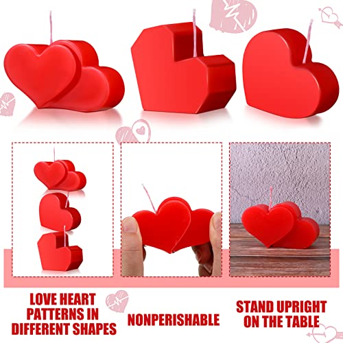 12 Pcs Valentine's Day Heart Shaped Candle Red Heart Floating Candles Aesthetic Red Floating Candles For Centerpieces Romantic Love Cute Candles For Her Women Home Wedding Bedroom Pool, 2 X 1.2 Inch #TOP2