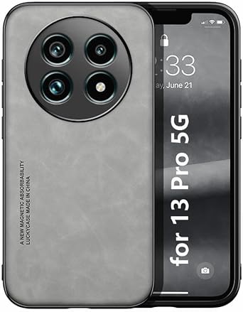 Kepuch Silklike Case for Realme 13 Pro 5G,Realme 13 Pro+ Cover Bumper Built-in Metal Plate for Realme 13 Pro 5G,Realme 13 Pro+ Gray