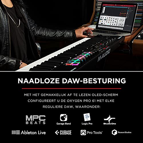 M-Audio Oxygen Pro 61- USB MIDI keyboardcontroller met 61 toetsen met beatpads, toewijsbare MIDI knobs,buttons&faders en… - Image 6