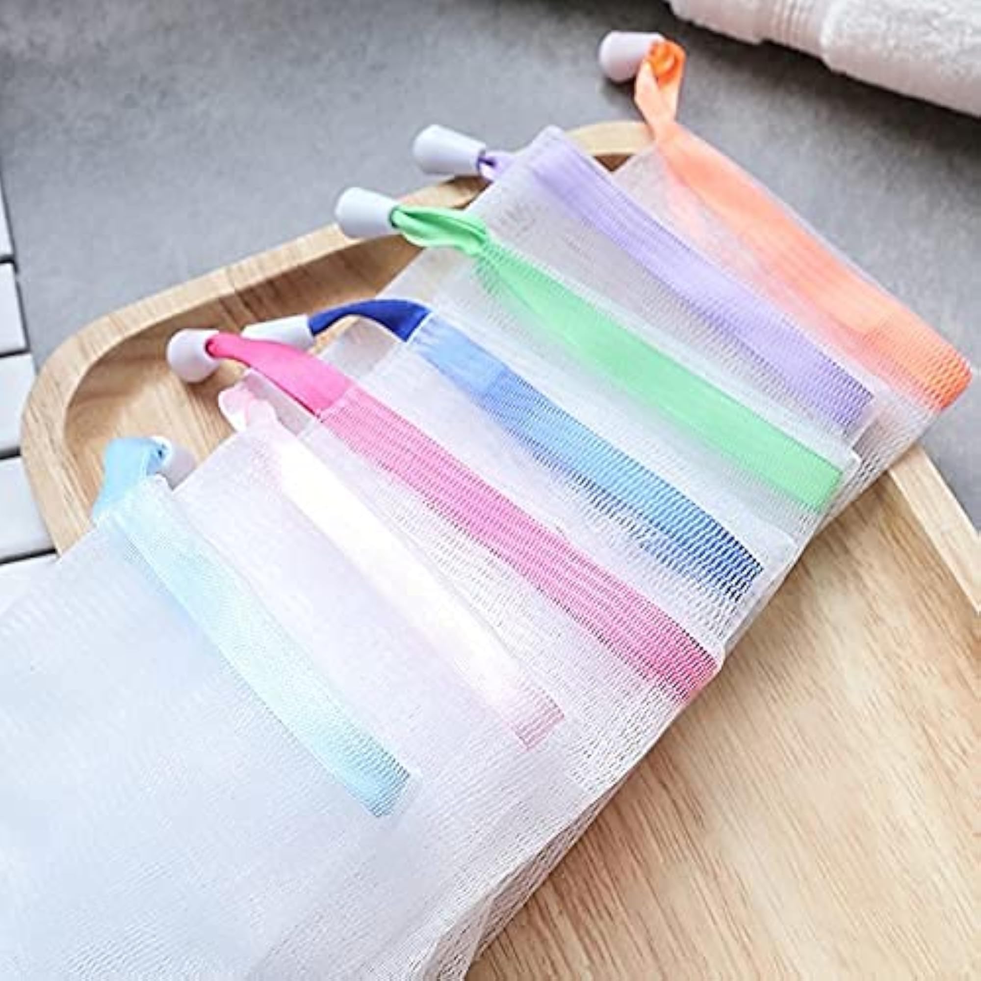 10 Pcs Exfoliating Mesh Saver Pouch Bags with Drawstring