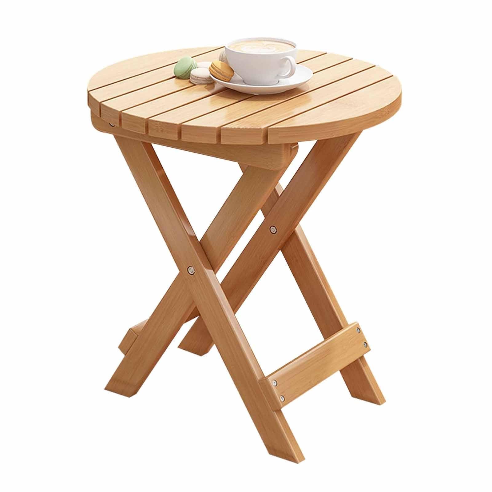 Mesa de Centro Plegable de Bambú Mesa de Sofá Compacta para Sala de Estar