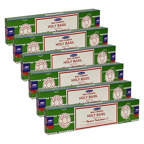 Trumiri Incense Stick Holder Bundle With Satya Nag Champa Holy Basil 15G Incense Sticks - Pack Of 6 (Approx 90 Sticks) #TOP2