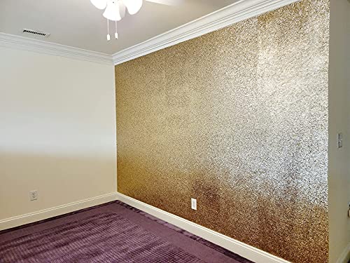 Dhhouse Self Adhesive Champagne Gold Chunky Glitter Wallpaper, Sparkle Glitter Wallpaper For Wall (17.4In X 16.4Ft, Champagne Gold) #TOP3
