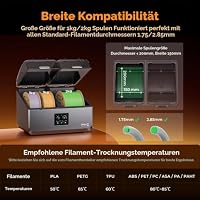 Creality Filament Trockner, 4-Spulen Space Pi X4 3D-Drucker Filament Aufbewahrungsbox, Twei Unabhängige Heizkammern, Schnelles Aufheizen auf bis zu 85 °C, Aktive Entfeuchtung, für PLA,PETG,ABS,TPU,usw – Ansicht 9