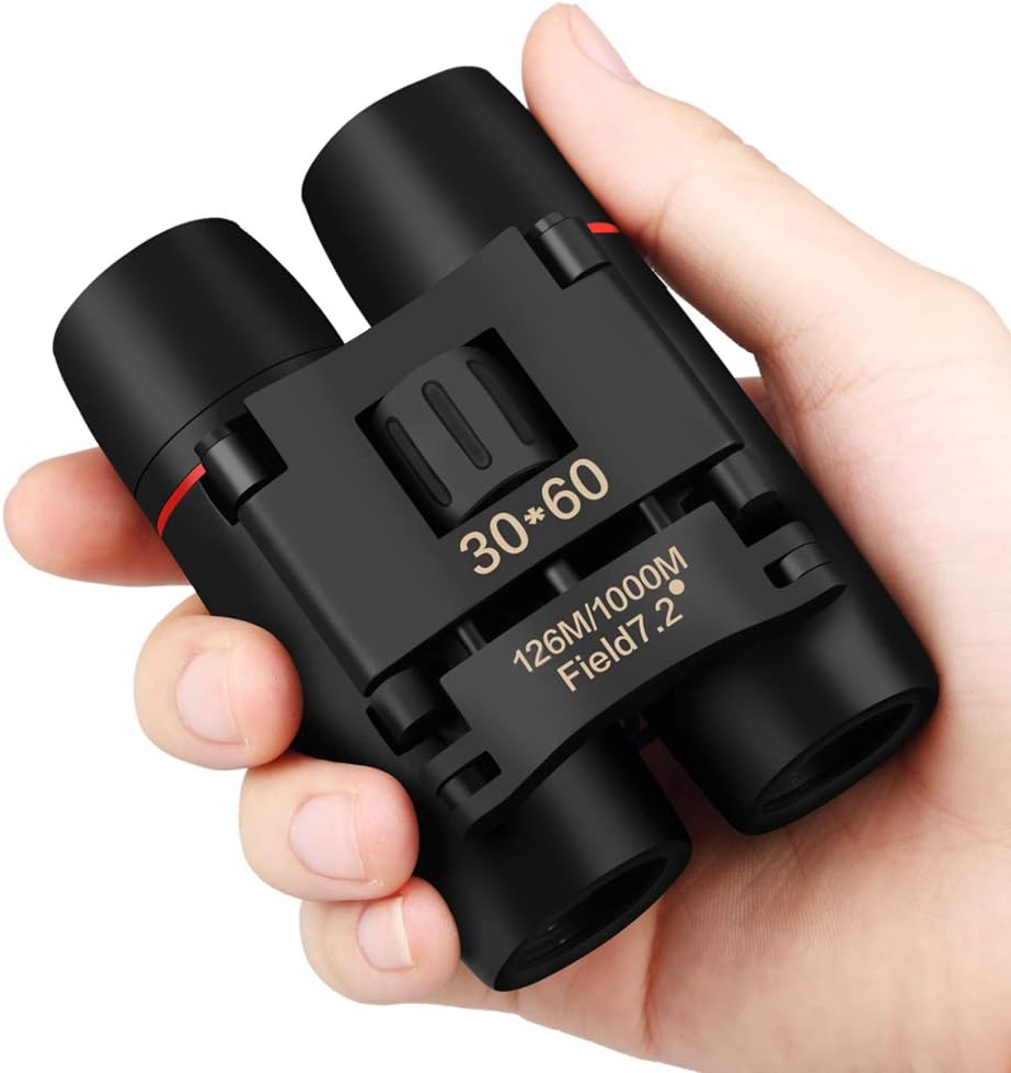 Binoculars for Adults Compact, 30 x 60 Lightweight Mini Binoculars for Kids Bird Watching Pocket Binoculars for Concerts Shows Small Binoculars Folding Binoculars for Travel Hiking Outdoor Sports