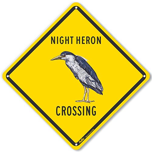 Panneau en plastique Night Heron Crossing 25,4 x 25,4 cm jaune PKAC-1158-NP
