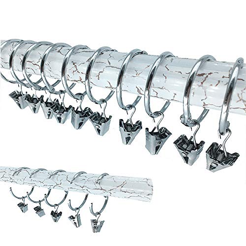 Pack of 20 Anneaux de Rideaux LMYTech Anneaux de Rideaux Avec Pinces/Anneaux Rideau de Douche/Anneaux de Rideaux 38 mm Cover