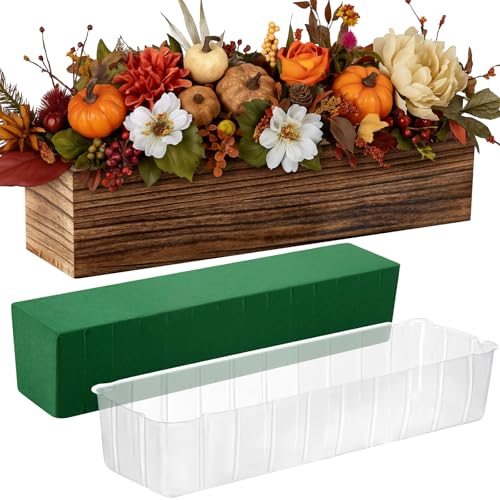 Dandat 1 Set Wood Boxes for Centerpieces 16x4 Inch Rectangle