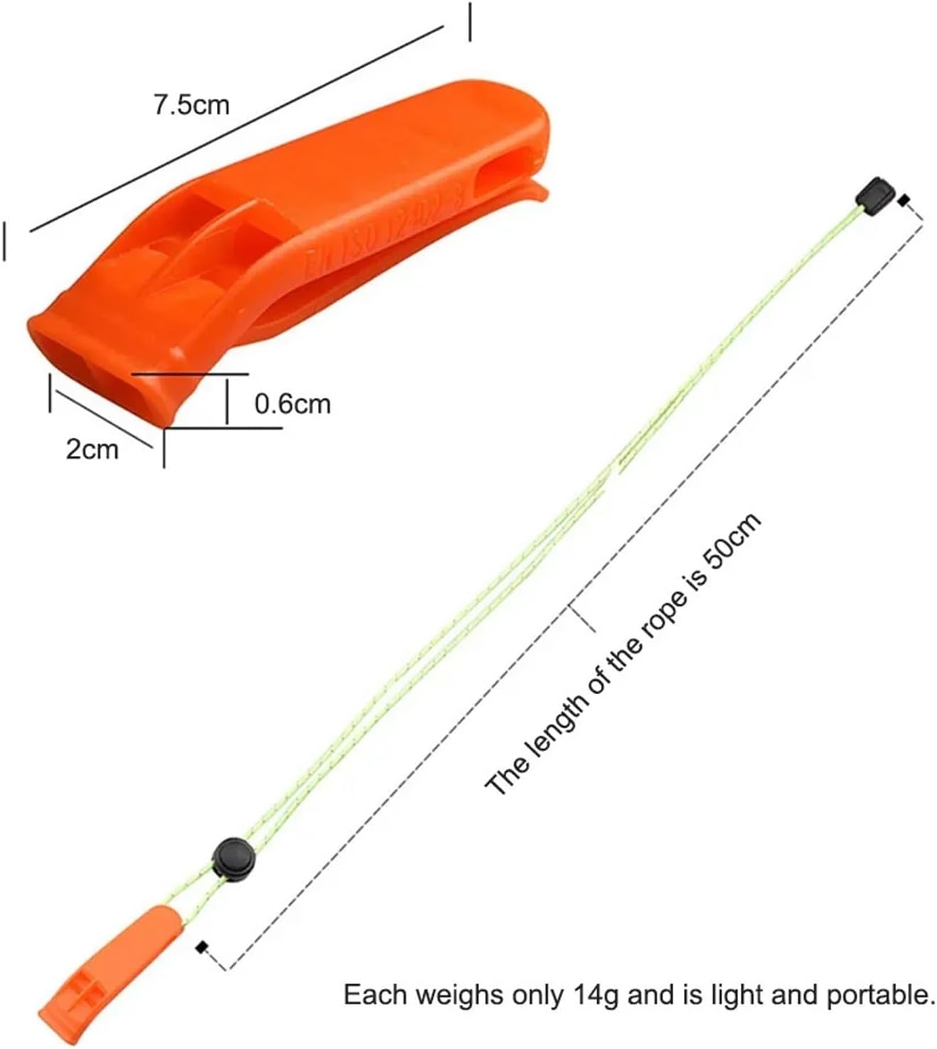 Emergency Whistle 30PC Outdoor Scuba Diving Whistles Water Sports Survival Camping Boating Swimming(Orange)